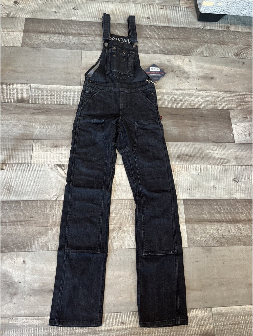 Dovetail Stretch Denim Size XS Black Extra Small $129 MSRP New Jeans Overalls